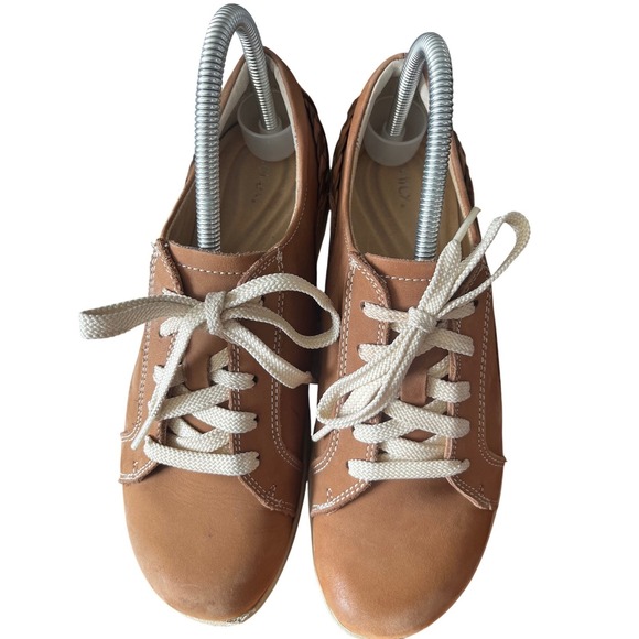Aetrex Dana 8 Tan Leather Lace Up Comfort Walking Shoes Women US 7.5-8 EUR 38 - Picture 2 of 7
